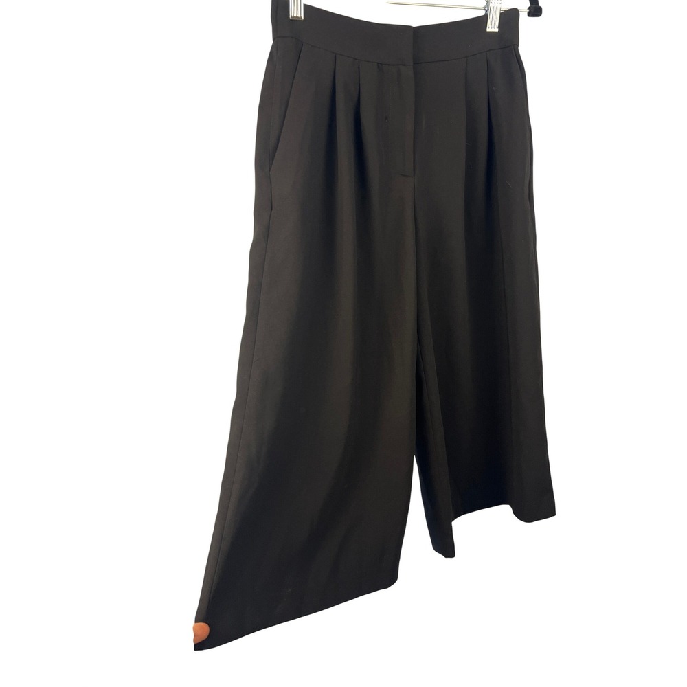 Maeve Black High Waisted Pleated Wide Leg Culotte Trousers SZ XS Office Workwear
